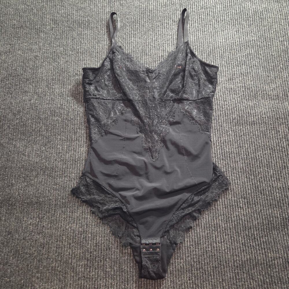Pinsy Sculpting Black Lace Bodysuit Wire Free Whimsygoth Bodysuit XXL 2X